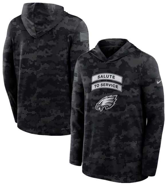 Men's Philadelphia Eagles Black 2026 Salute to Service Sideline Lightweight Dri-FIT Long Sleeve Hoodie,We sell and wholesale Men's Philadelphia Eagles Black 2026 Salute to Service Sideline Lightweight Dri-FIT Long Sleeve Hoodie on line form chian!