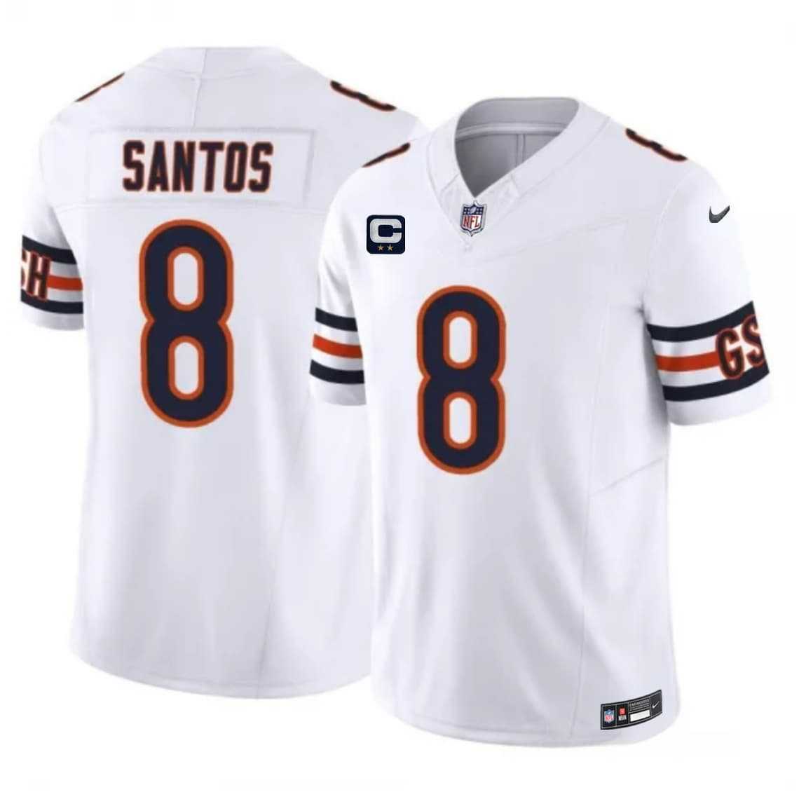 Men's Chicago Bears #8 Cairo Santos White 2026 F.U.S.E. 2-Star C Patch Vapor Untouchable Limited Stitched Jersey Dzhi,We sell and wholesale Men's Chicago Bears #8 Cairo Santos White 2026 F.U.S.E. 2-Star C Patch Vapor Untouchable Limited Stitched Jersey Dzhi on line form chian!