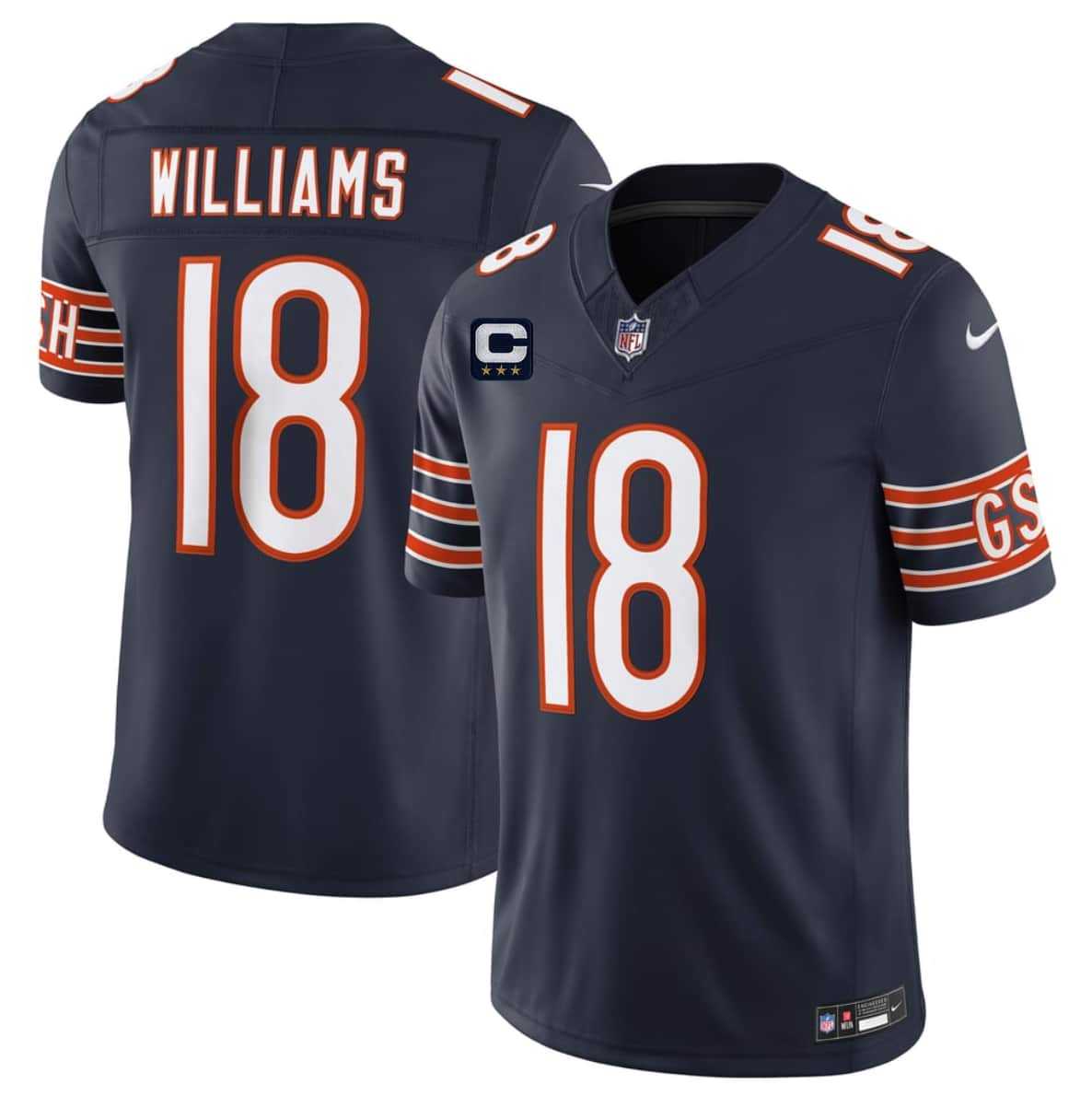 Men's Chicago Bears #18 Caleb Williams Navy 2026 F.U.S.E. With 3-star C Patch Vapor Untouchable Limited Stitched Jersey Dzhi,We sell and wholesale Men's Chicago Bears #18 Caleb Williams Navy 2026 F.U.S.E. With 3-star C Patch Vapor Untouchable Limited Stitched Jersey Dzhi on line form chian!