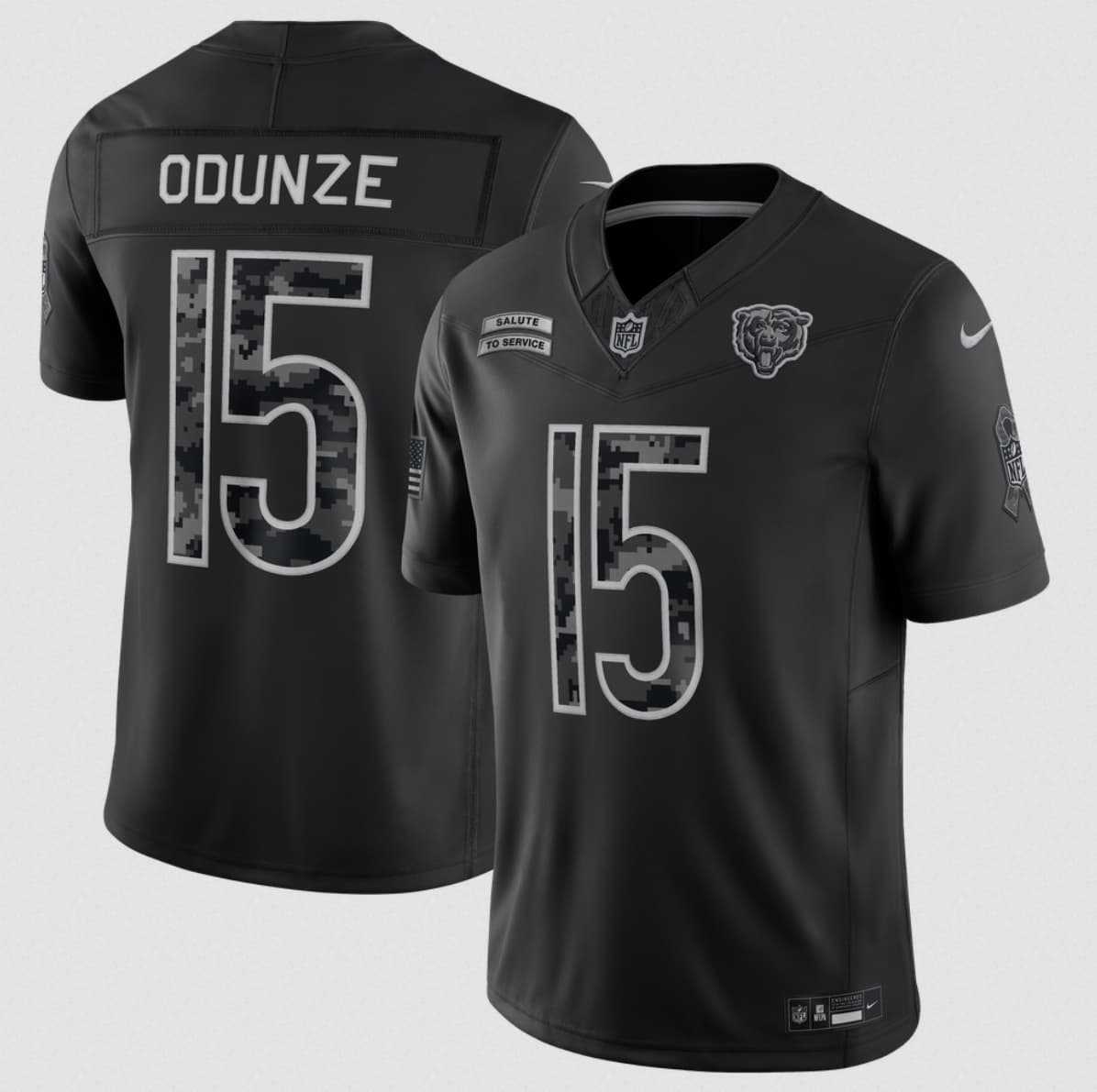Men's Chicago Bears #15 Rome Odunze Black 2026 F.U.S.E. Salute to Service Limited Stitched Jersey,We sell and wholesale Men's Chicago Bears #15 Rome Odunze Black 2026 F.U.S.E. Salute to Service Limited Stitched Jersey on line form chian!