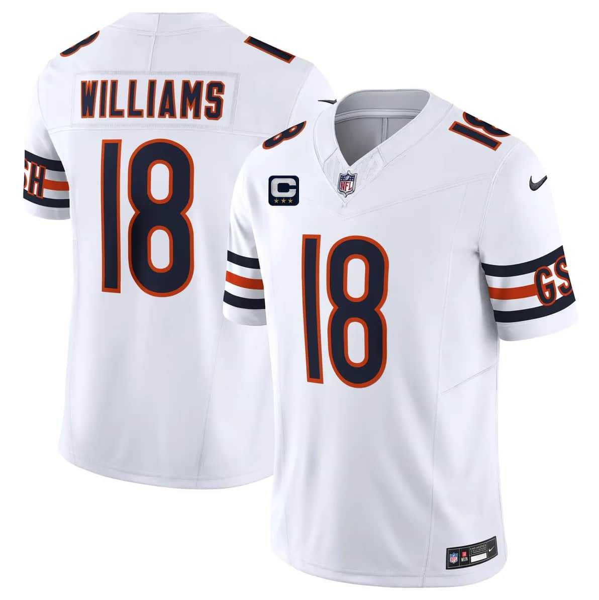Men's Chicago Bears #18 Caleb Williams White 2026 F.U.S.E. With 3-star C Patch Vapor Untouchable Limited Stitched Jersey Dzhi,We sell and wholesale Men's Chicago Bears #18 Caleb Williams White 2026 F.U.S.E. With 3-star C Patch Vapor Untouchable Limited Stitched Jersey Dzhi on line form chian!