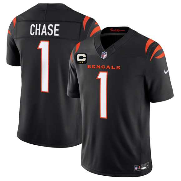 Men's Cincinnati Bengals #1 Ja'Marr Chase Black 2026 F.U.S.E. 2-Star C Patch Vapor Untouchable Limited Stitched Jersey Dzhi,We sell and wholesale Men's Cincinnati Bengals #1 Ja'Marr Chase Black 2026 F.U.S.E. 2-Star C Patch Vapor Untouchable Limited Stitched Jersey Dzhi on line form chian!