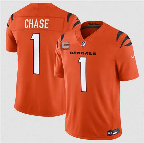 Men's Cincinnati Bengals #1 Ja'Marr Chase Orange 2026 F.U.S.E. 2-Star C Patch Vapor Untouchable Limited Stitched Jersey Dzhi,We sell and wholesale Men's Cincinnati Bengals #1 Ja'Marr Chase Orange 2026 F.U.S.E. 2-Star C Patch Vapor Untouchable Limited Stitched Jersey Dzhi on line form chian!