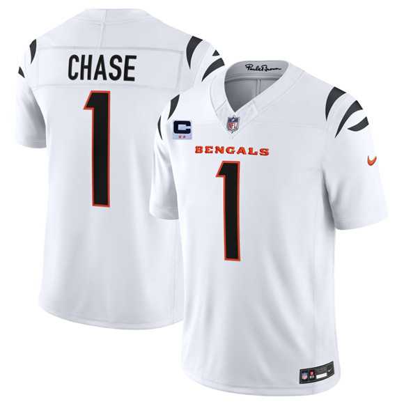 Men's Cincinnati Bengals #1 Ja'Marr Chase White 2026 F.U.S.E. 2-Star C Patch Vapor Untouchable Limited Stitched Jersey Dzhi,We sell and wholesale Men's Cincinnati Bengals #1 Ja'Marr Chase White 2026 F.U.S.E. 2-Star C Patch Vapor Untouchable Limited Stitched Jersey Dzhi on line form chian!