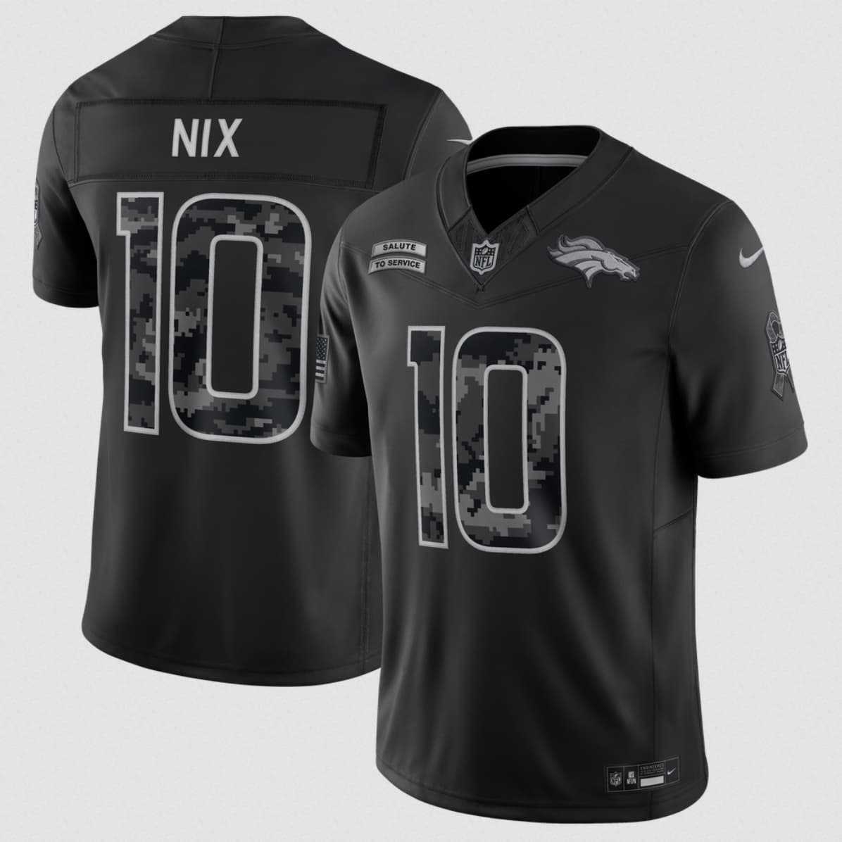 Men's Denver Broncos #10 Bo Nix Black 2026 F.U.S.E. Salute to Service Limited Stitched Stitched Jersey,We sell and wholesale Men's Denver Broncos #10 Bo Nix Black 2026 F.U.S.E. Salute to Service Limited Stitched Stitched Jersey on line form chian!