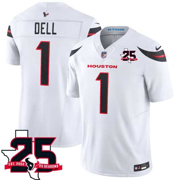 Men's Houston Texans #1 Tank Dell White 2026 F.U.S.E. With 25th Anniversary Patch Limited Stitched Jersey Dzhi,We sell and wholesale Men's Houston Texans #1 Tank Dell White 2026 F.U.S.E. With 25th Anniversary Patch Limited Stitched Jersey Dzhi on line form chian!