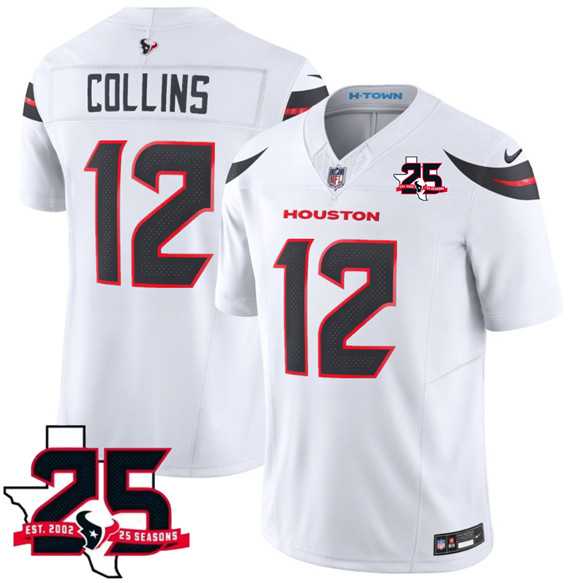 Men's Houston Texans #12 Nico Collins White 2026 F.U.S.E. With 25th Anniversary Patch Limited Stitched Jersey Dzhi,We sell and wholesale Men's Houston Texans #12 Nico Collins White 2026 F.U.S.E. With 25th Anniversary Patch Limited Stitched Jersey Dzhi on line form chian!