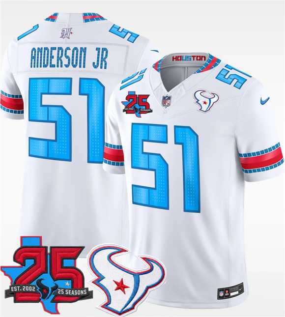 Men's Houston Texans #51 Will Anderson Jr. White 2026 F.U.S.E. Rivalries Collection With 25th Anniversary Patch Limited Stitched Jersey Dzhi,We sell and wholesale Men's Houston Texans #51 Will Anderson Jr. White 2026 F.U.S.E. Rivalries Collection With 25th Anniversary Patch Limited Stitched Jersey Dzhi on line form chian!