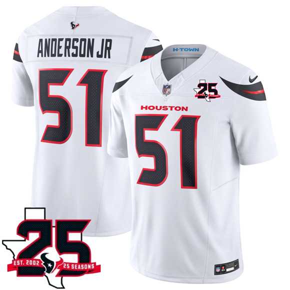Men's Houston Texans #51 Will Anderson Jr. White 2026 F.U.S.E. With 25th Anniversary Patch Limited Stitched Jersey Dzhi,We sell and wholesale Men's Houston Texans #51 Will Anderson Jr. White 2026 F.U.S.E. With 25th Anniversary Patch Limited Stitched Jersey Dzhi on line form chian!