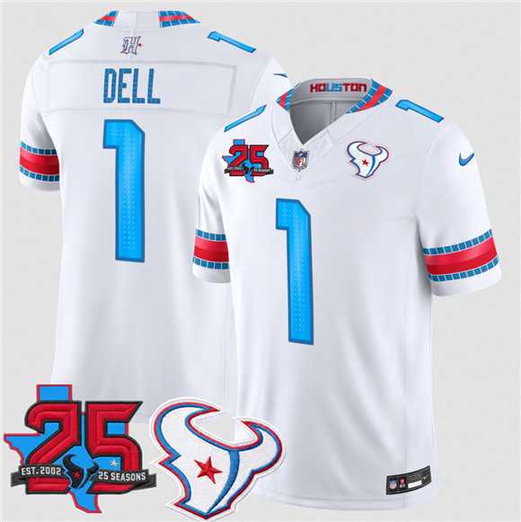 Men's Houston Texans #1 Tank Dell White 2026 F.U.S.E. Rivalries Collection With 25th Anniversary Patch Limited Stitched Jersey Dzhi,We sell and wholesale Men's Houston Texans #1 Tank Dell White 2026 F.U.S.E. Rivalries Collection With 25th Anniversary Patch Limited Stitched Jersey Dzhi on line form chian!