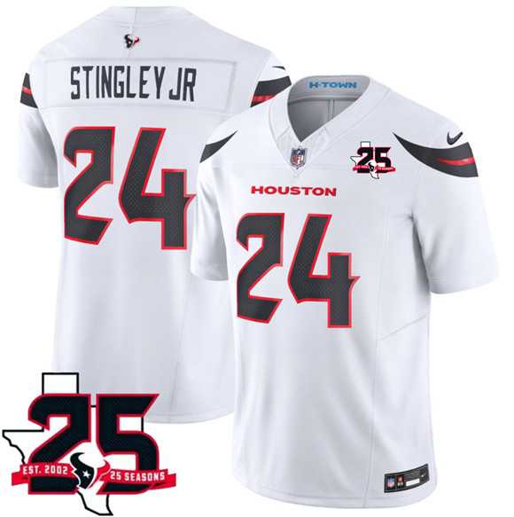 Men's Houston Texans #24 Derek Stingley Jr. White 2026 F.U.S.E. With 25th Anniversary Patch Limited Stitched Jersey Dzhi,We sell and wholesale Men's Houston Texans #24 Derek Stingley Jr. White 2026 F.U.S.E. With 25th Anniversary Patch Limited Stitched Jersey Dzhi on line form chian!