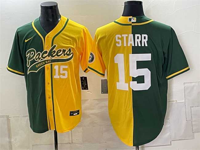 Men's Green Bay Packers #15 Bart Starr Green Gold Split Cool Base Stitched Baseball Jersey Dzhi,We sell and wholesale Men's Green Bay Packers #15 Bart Starr Green Gold Split Cool Base Stitched Baseball Jersey Dzhi on line form chian!